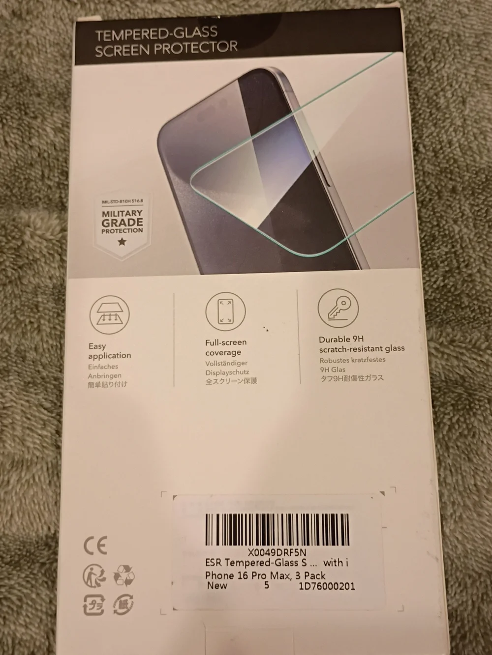 Tempered-Glass Screen Protector - Clear Glass with Teal Alignment Frame